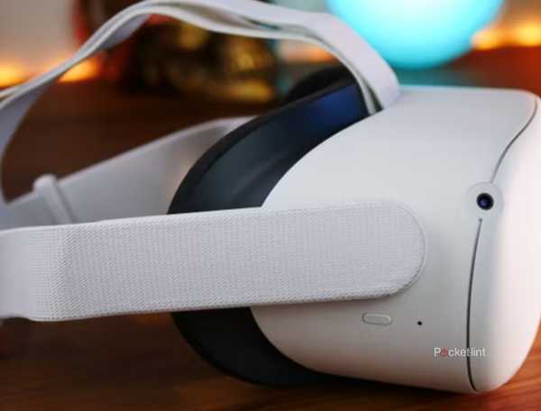 The Meta Quest 2 on a desk.