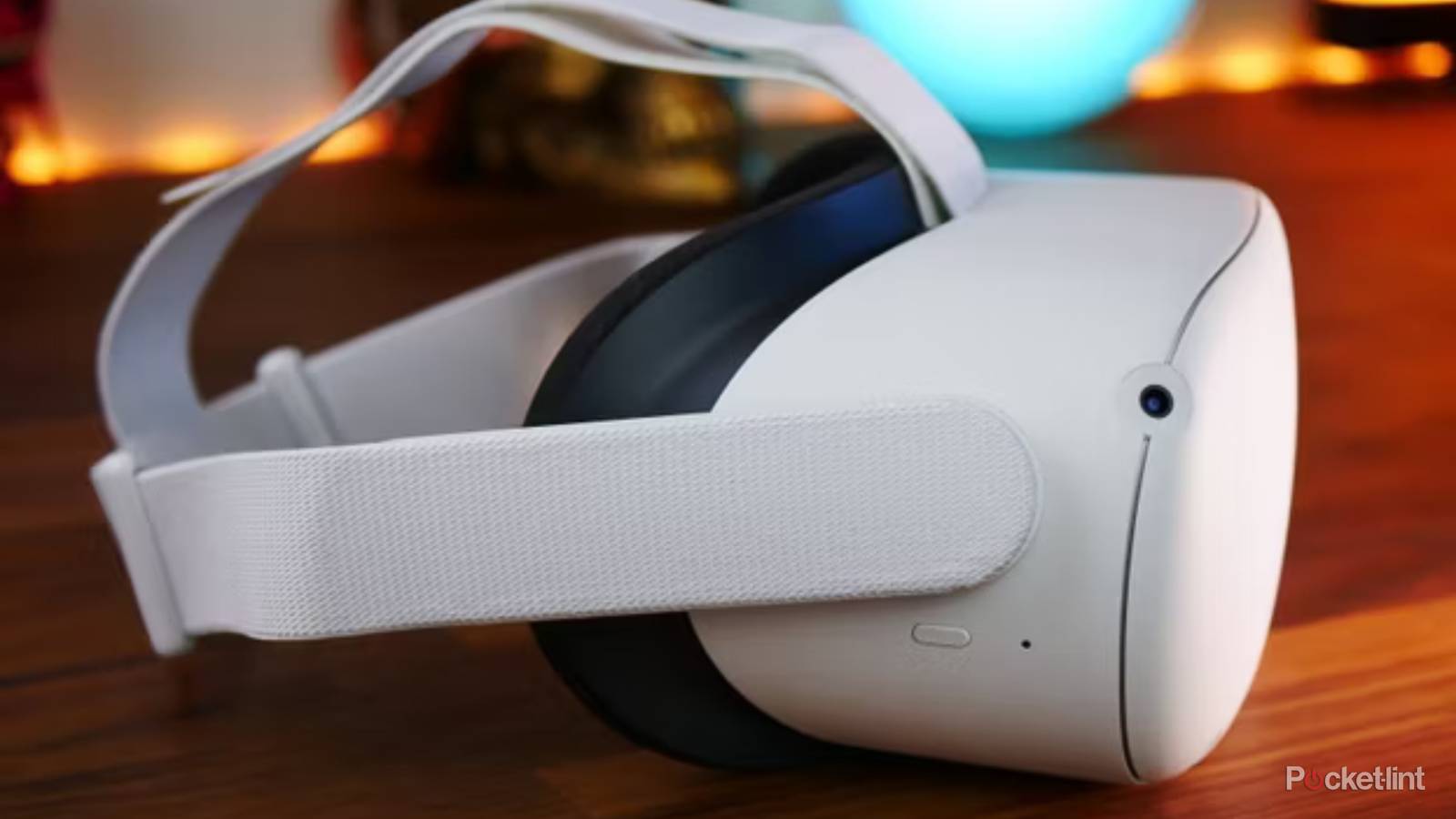 The Meta Quest 2 on a desk.