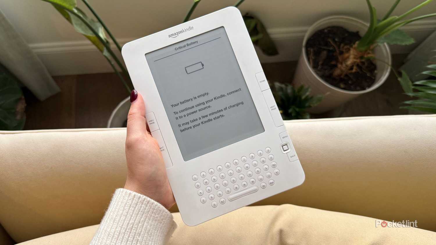 2009 Kindle with low power on it. 