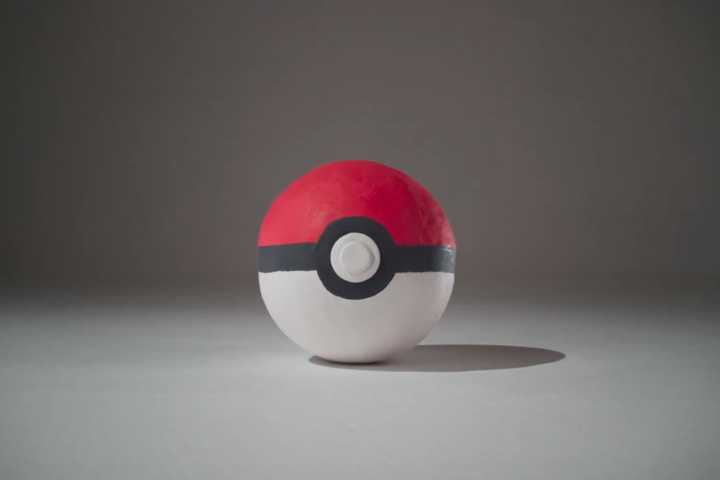 Pokeball on gray background