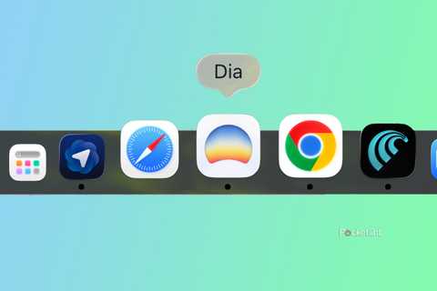 AI web browser app icon in a dock on macOS.