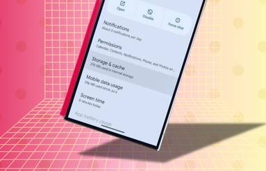 Image showing app info settings on Android with Storage & cache selected