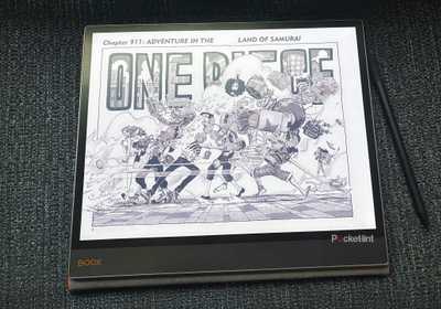 The Boox Tab X C sitting on the a carpet