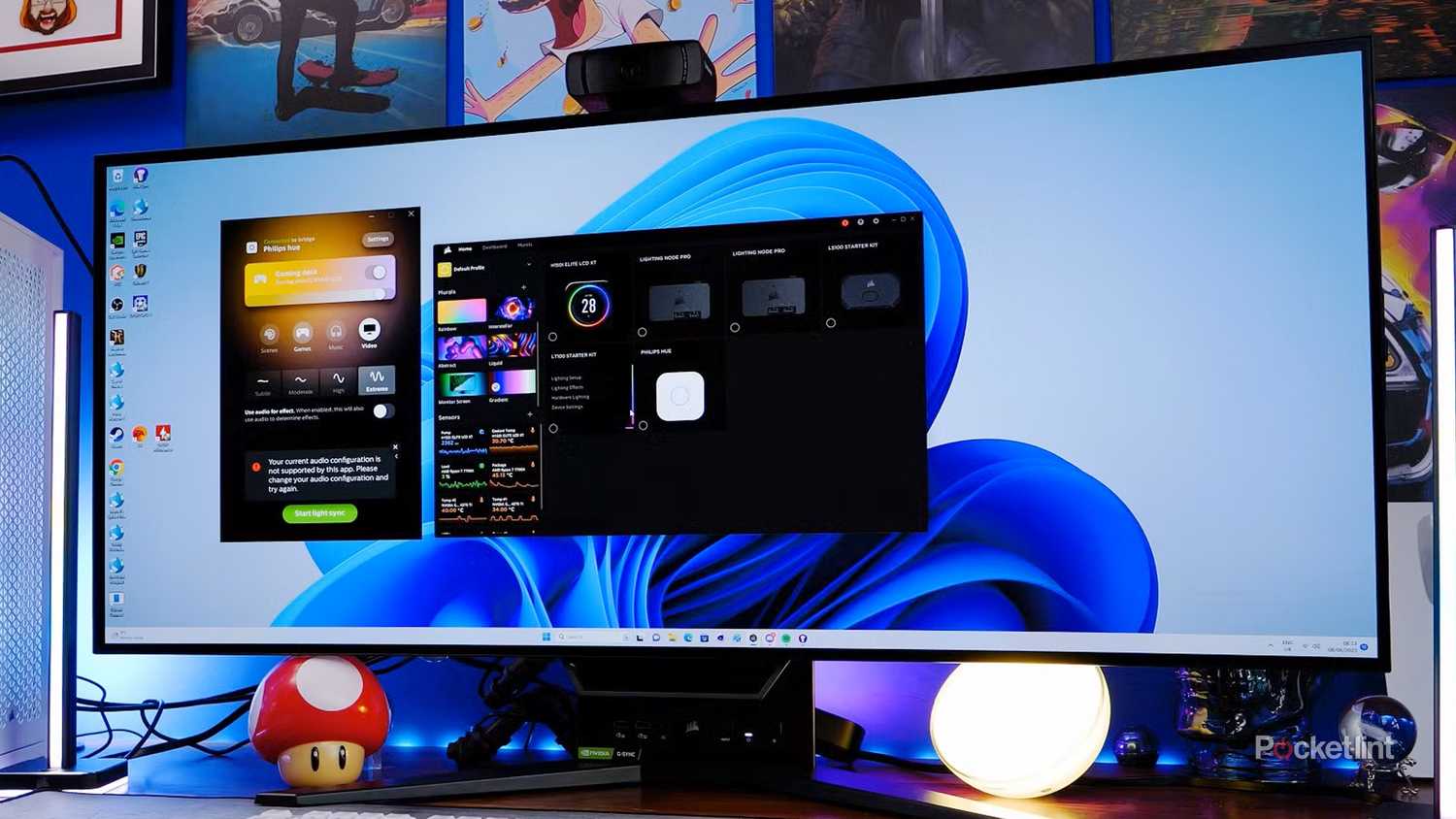 A Corsair ultrawide monitor.