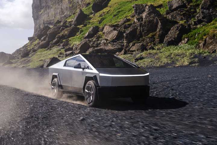 A Cybertruck off roading. 