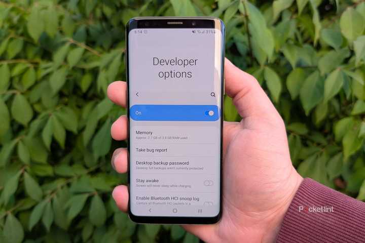 Developer options on an Android phone.