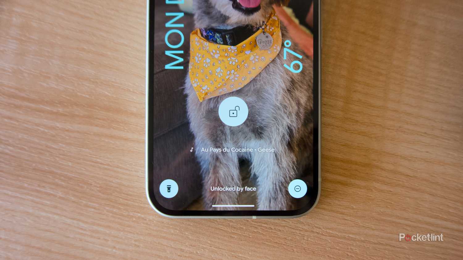 The lockscreen shortcuts and Now Playing feature on the Pixel lockscreen.