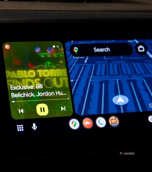 A still photo of the Android Auto home screen