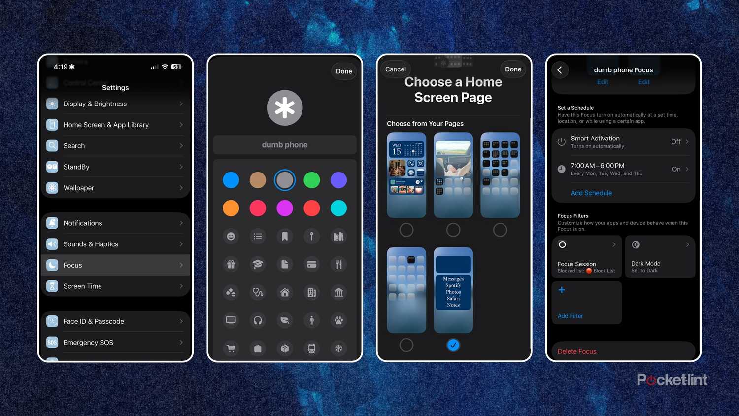 Creating a focus mode. 
