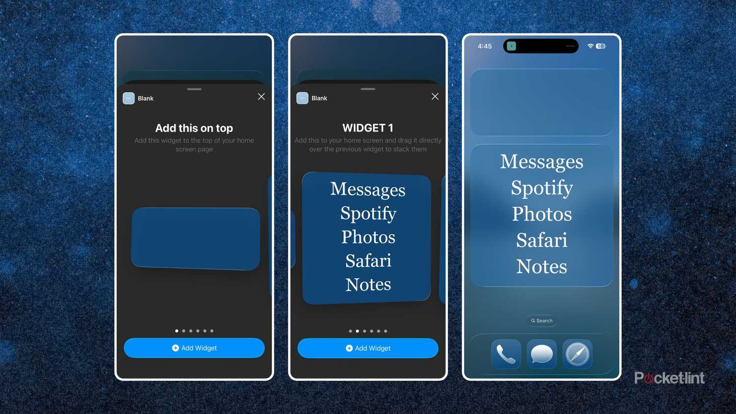 Dumb iPhone Blank widgets. 