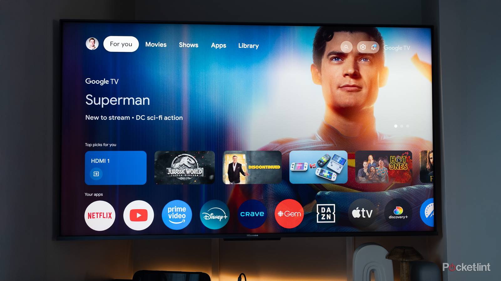 A Hisense TV running Google TV.
