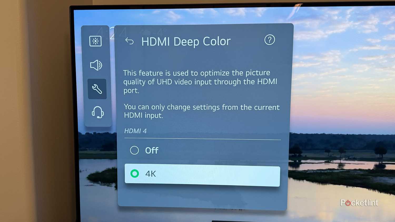 HDMI deep color setting on LG TV.