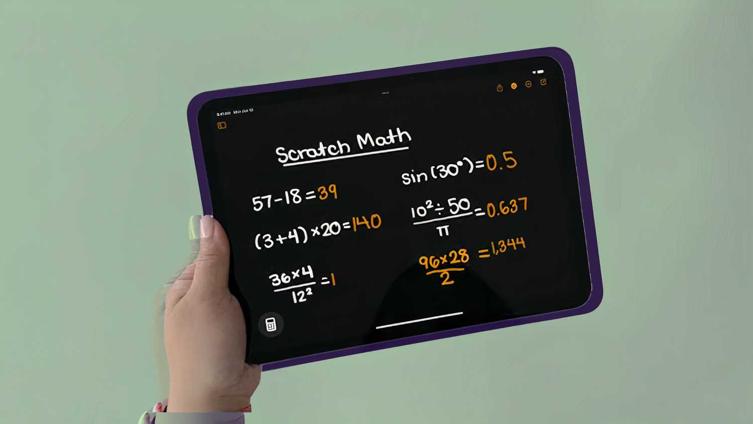 Using Math Notes in the iPad Calculator app