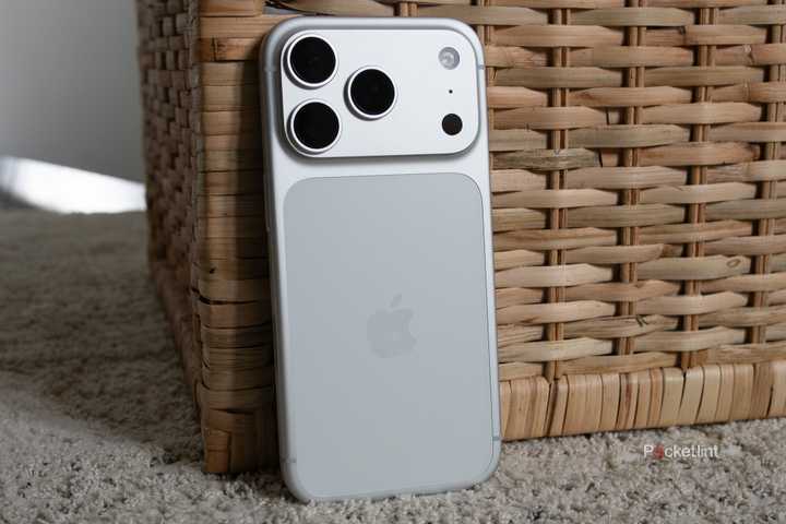 The iPhone 17 Pro sitting against a wicker basket