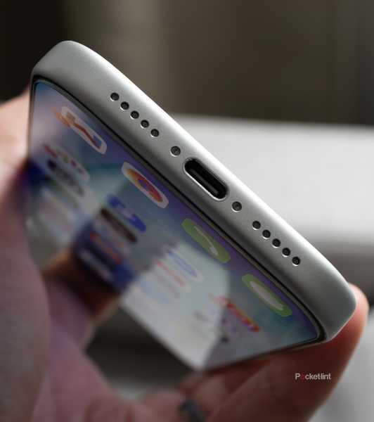 The iPhone 17 Pro's USB-C port.