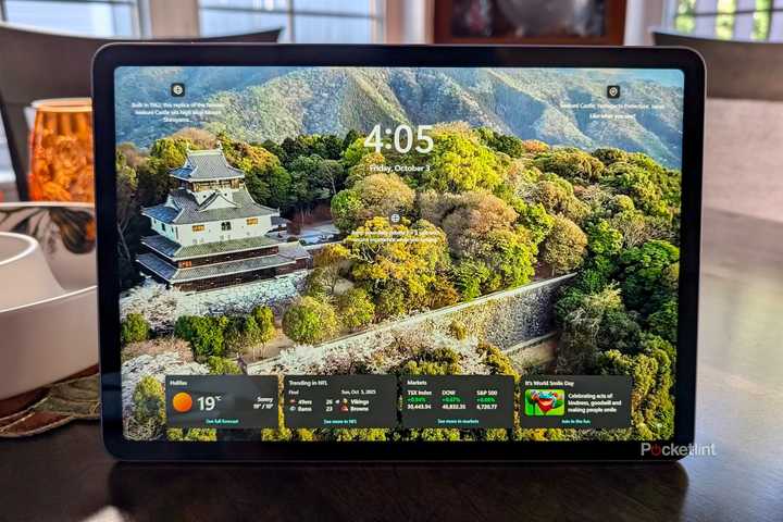 A Microsoft Surface Pro 12-inch situated on a table.