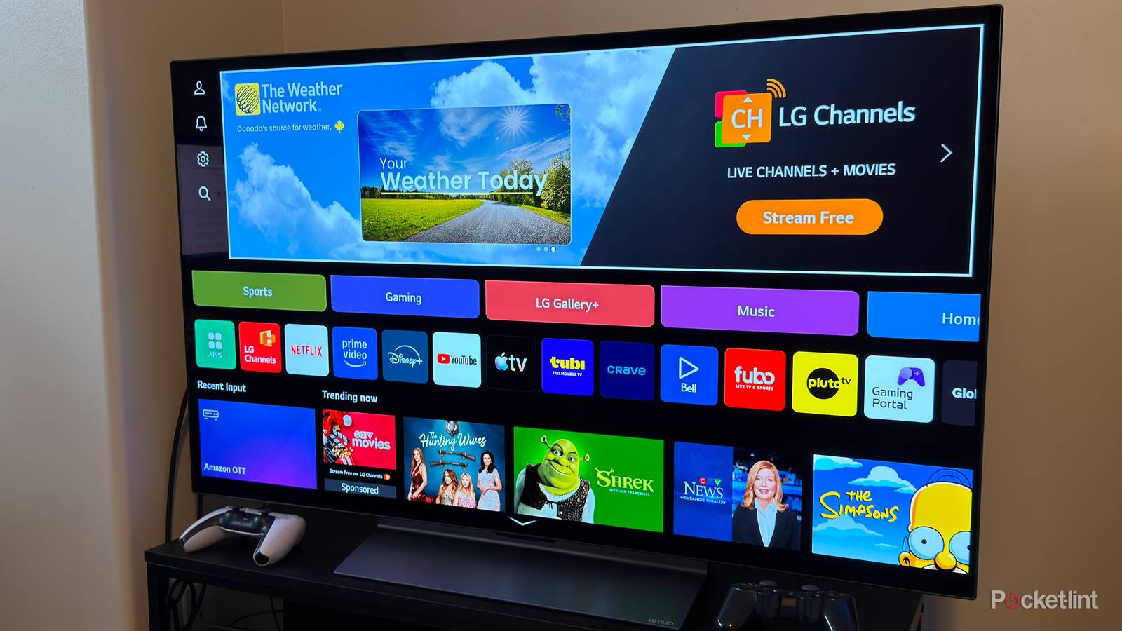 LG Smart TV on home page.