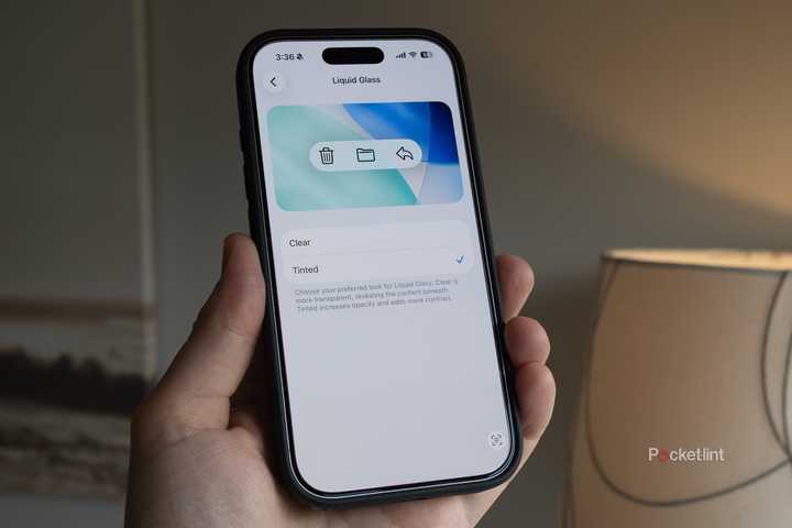 Liquid Glass customization menus. 