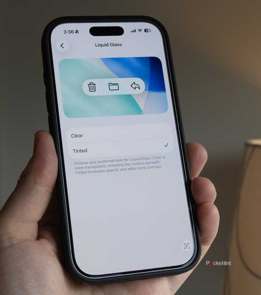 Liquid Glass customization menus. 