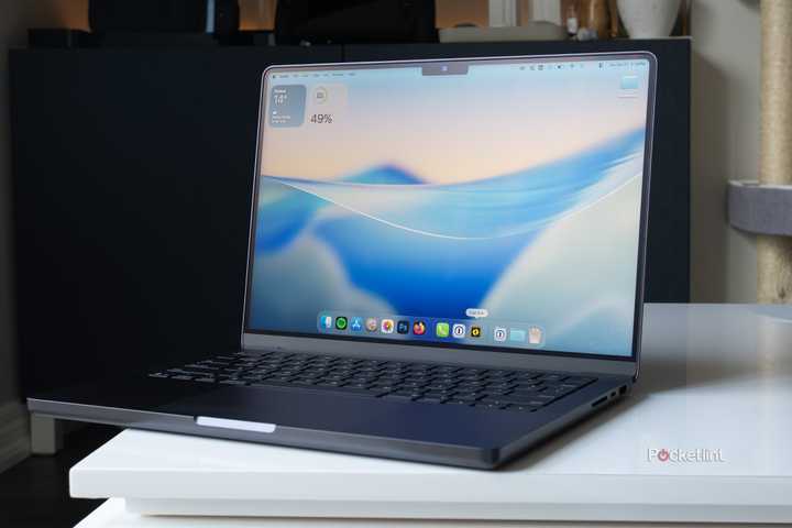 The M5 MacBook Pro sitting on a table 