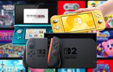 nintendo 3ds with a switch lite and a switch 2.