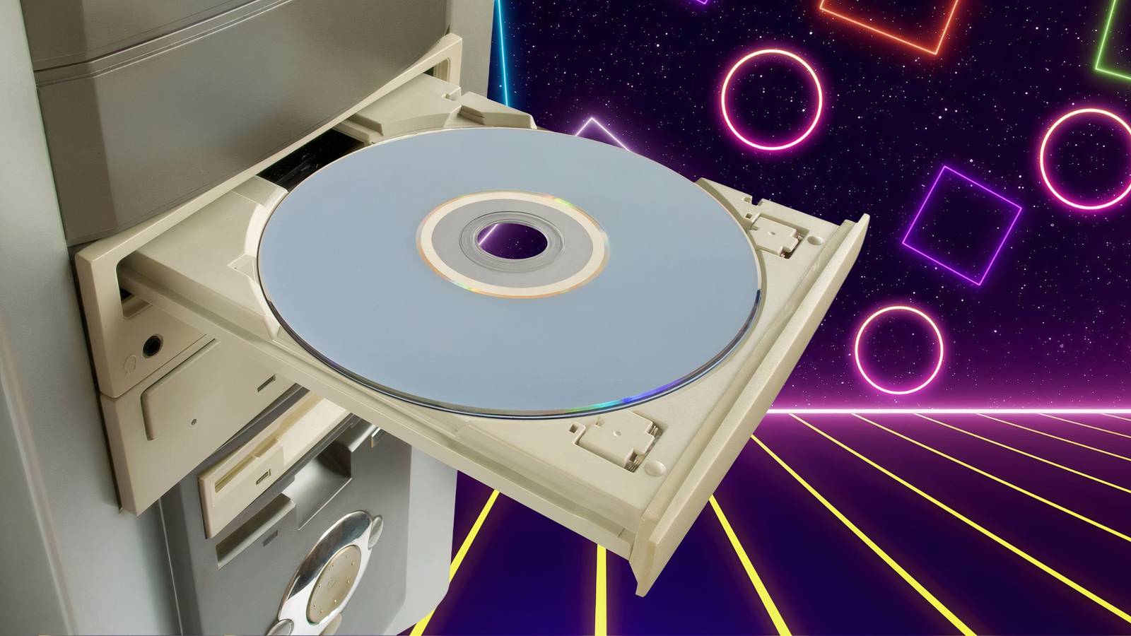 Old computer retro image