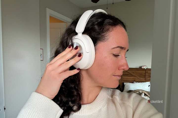 A woman wearing headphones. 