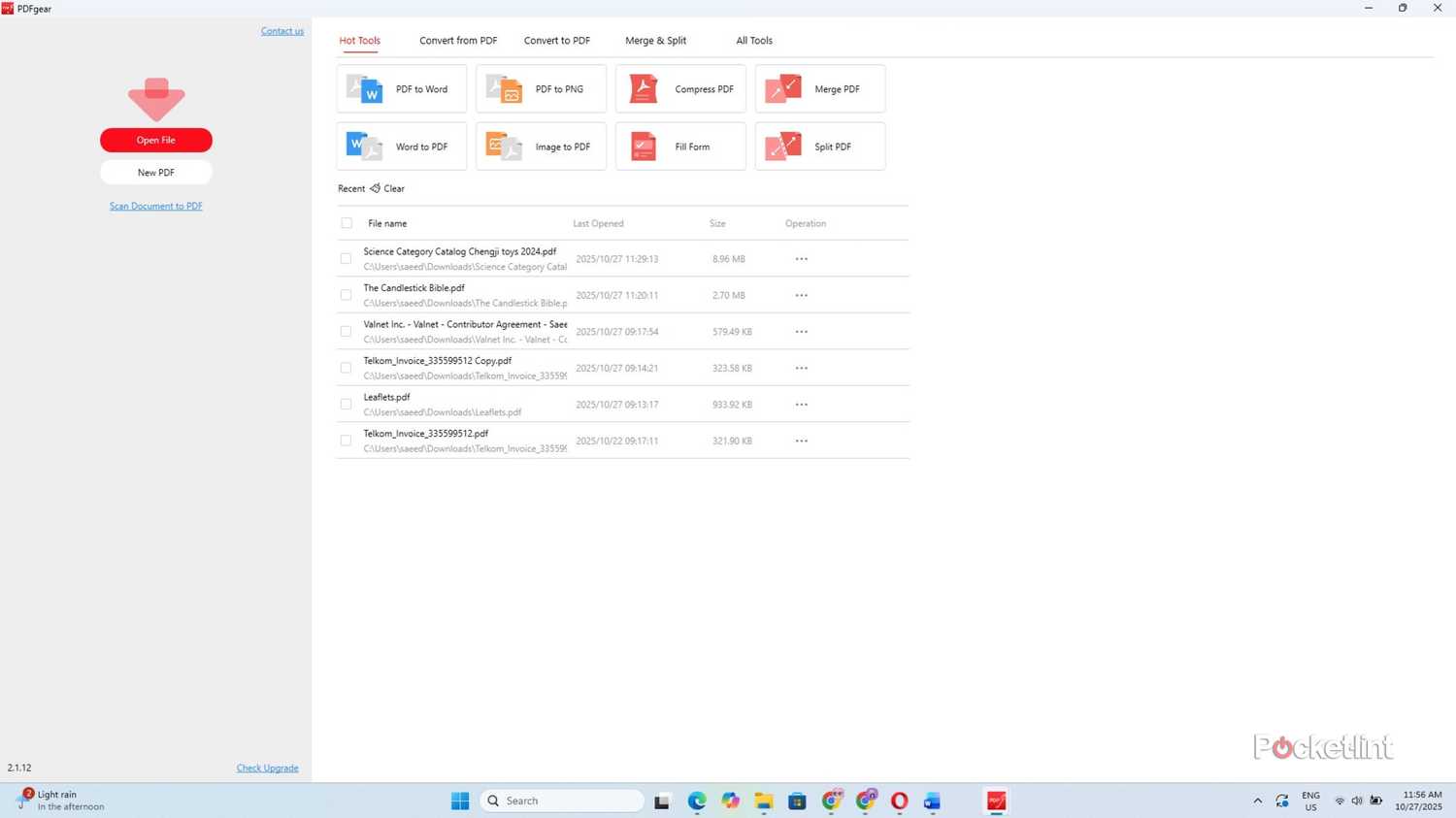PDFgear conversion tools