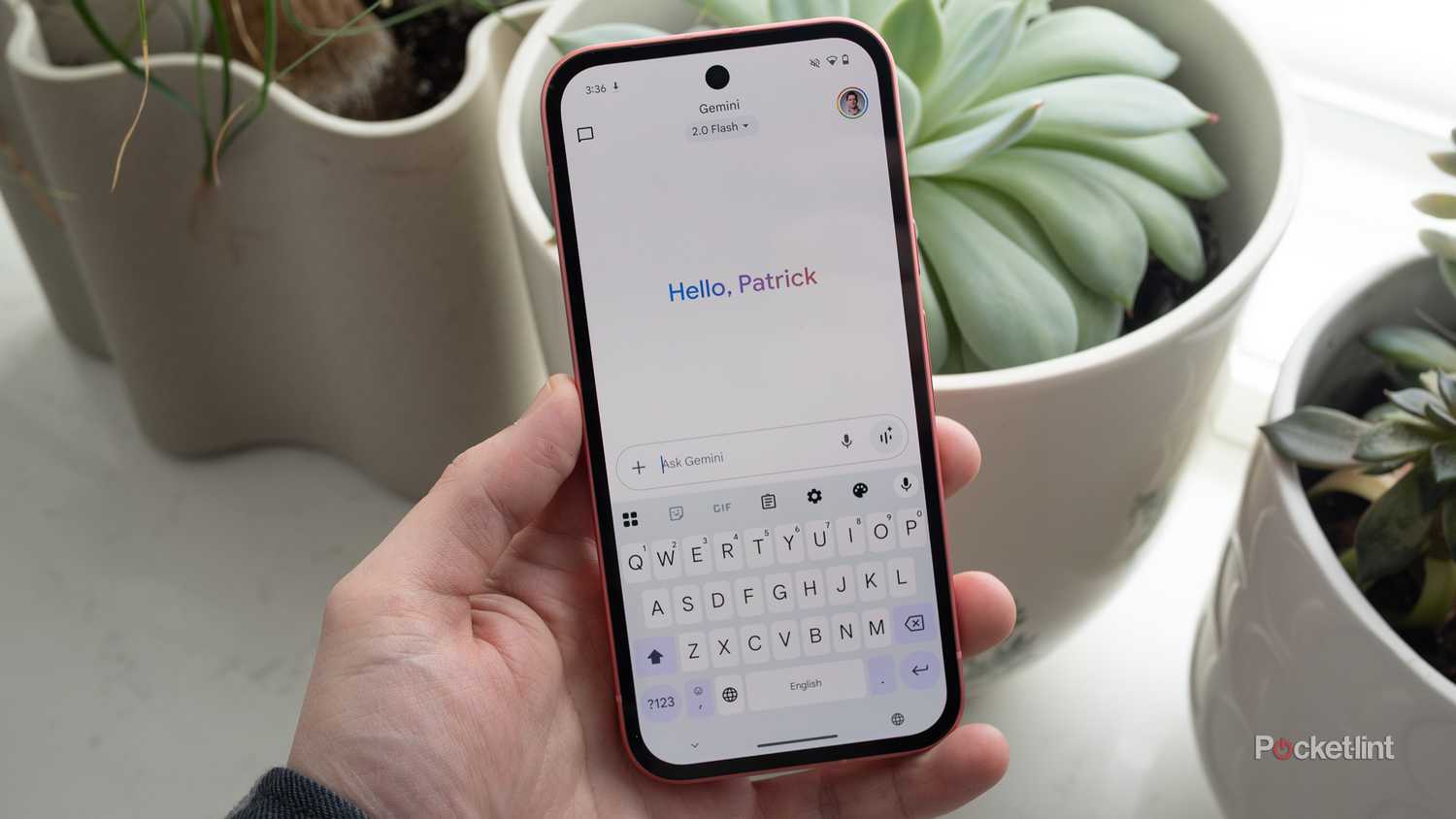 The Pixel 9 with Gemini on the screen 