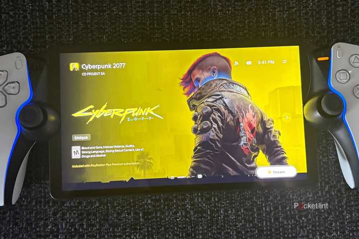 PlayStation Portal with Cyberpunk 2077 on the screen.