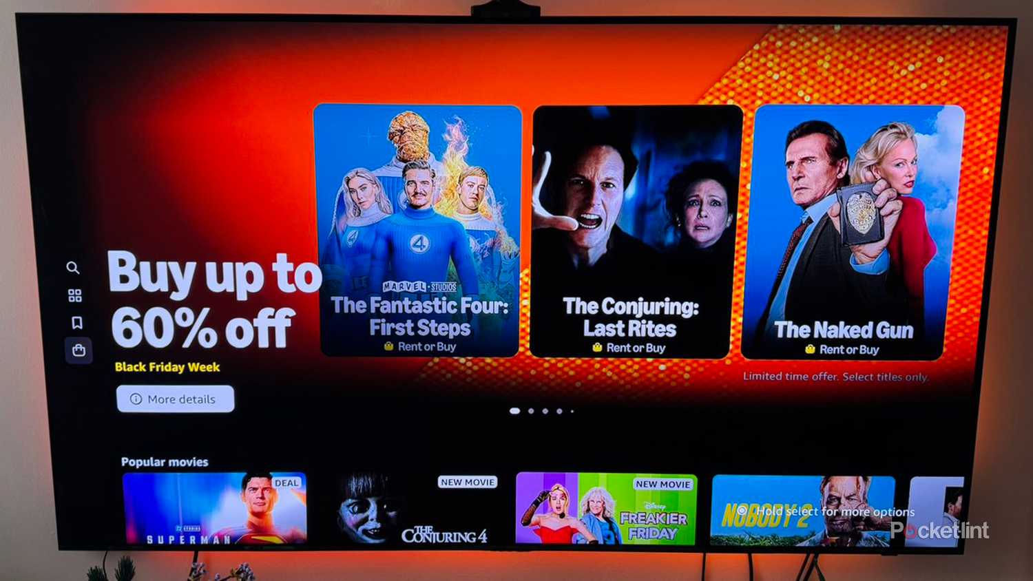 Prime Video marketplace with Black Friday sales on movies