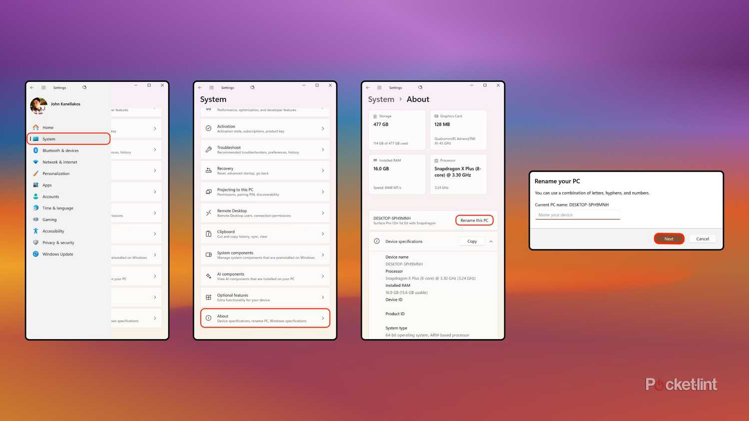 Rename Windows 11 PC screenshots