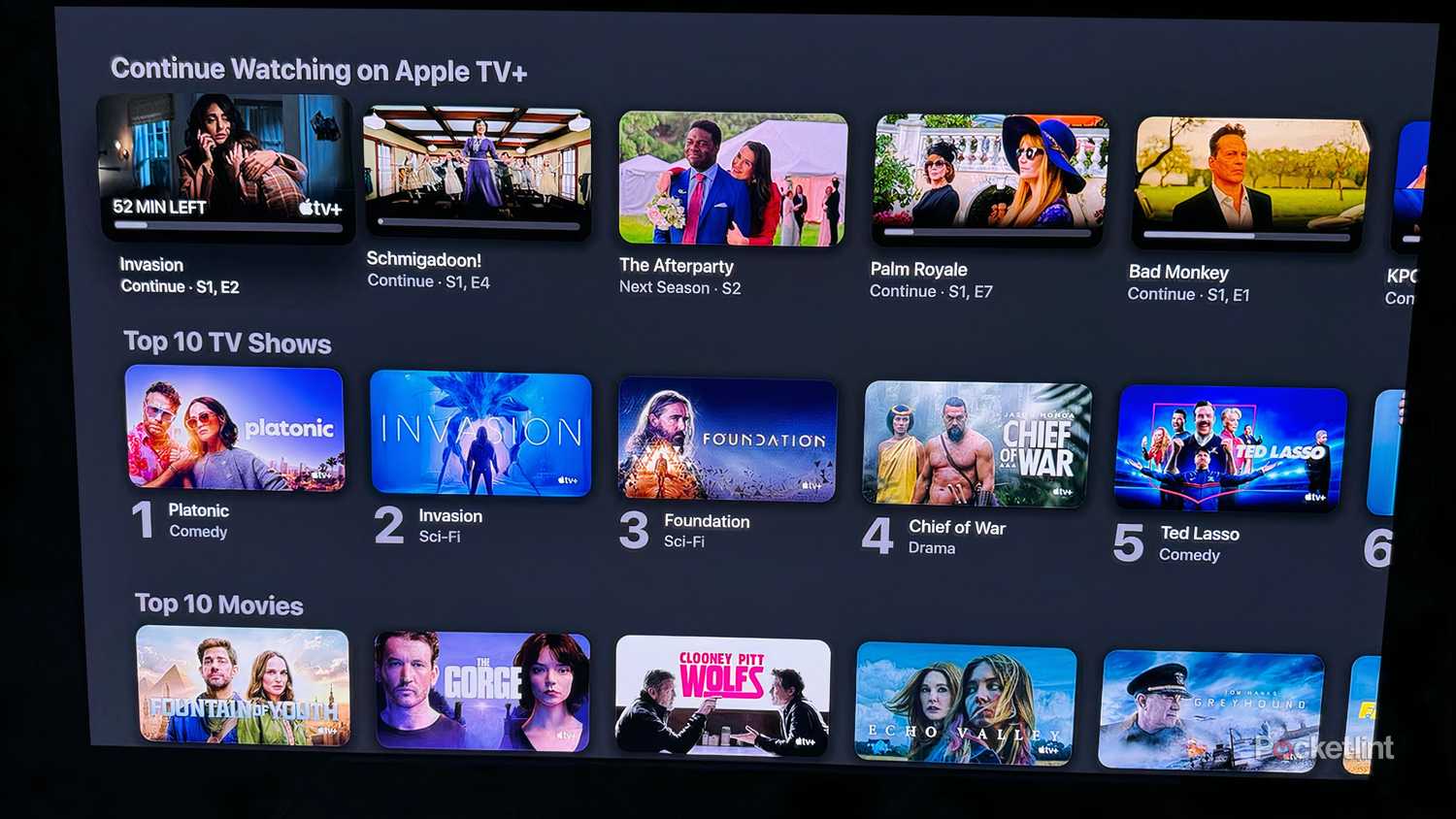 Apple TV+ on Samsung OLED S90F smart TV.