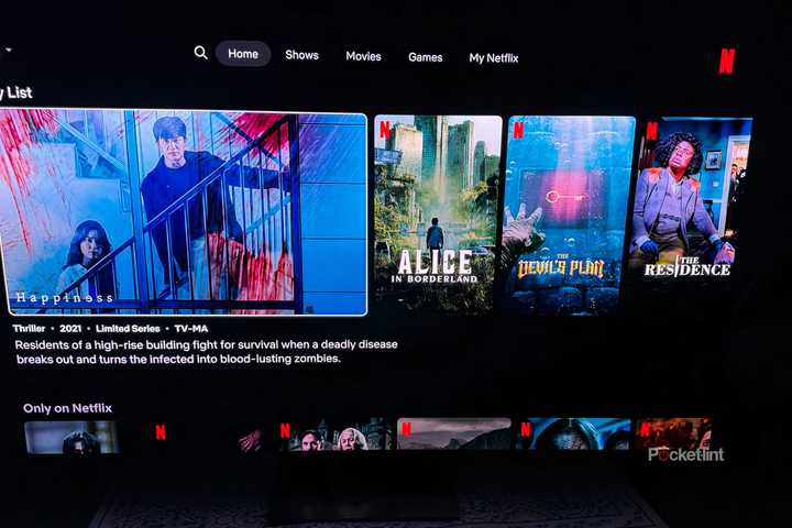 Netflix on Samsung OLED S90F smart TV.