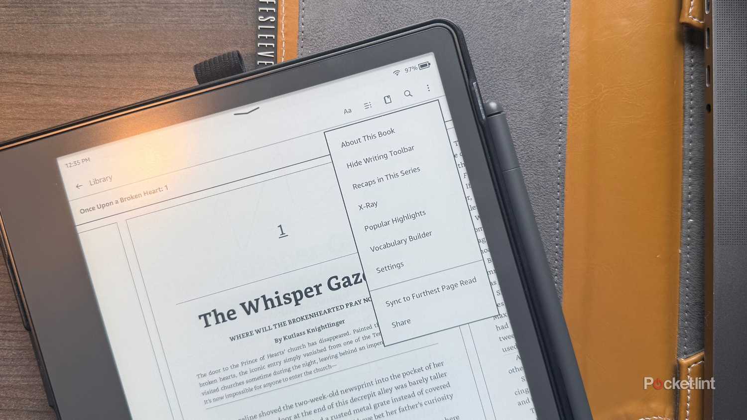 Toolbar on a Kindle Scribe. 