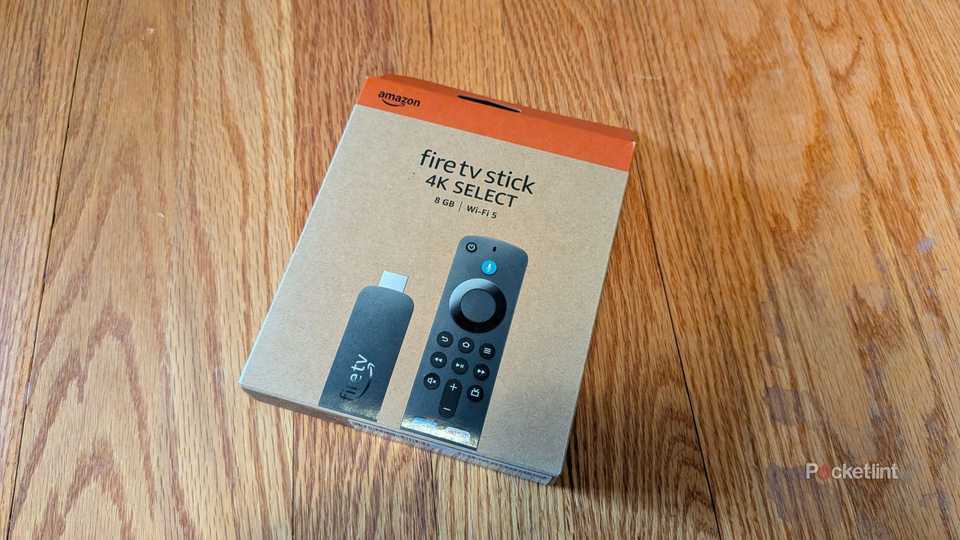 An Amazon Fire TV Stick 4K Select in its box.