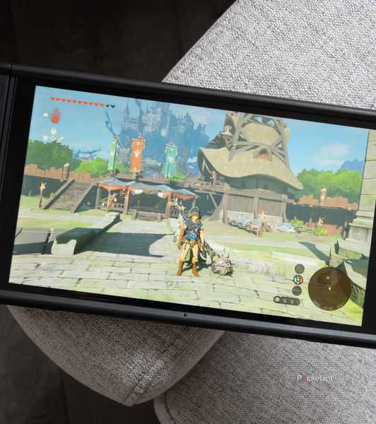 The Switch 2 with Zelda: Tears of the Kingdom on it