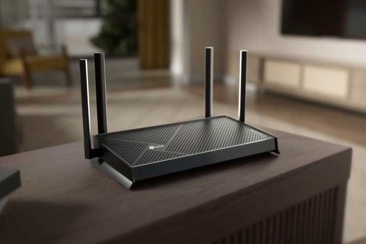 TP-Link Wi-Fi router on table.