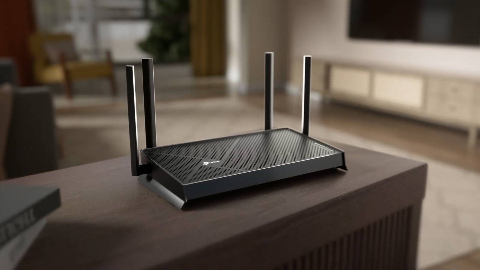 TP-Link Wi-Fi router on table.