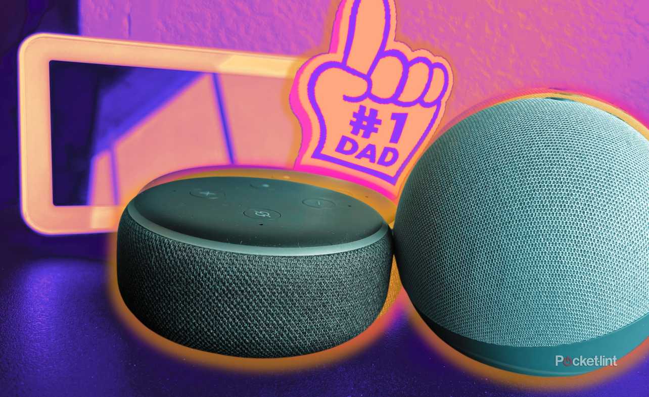 Amazon echos with #1 dad foam finger