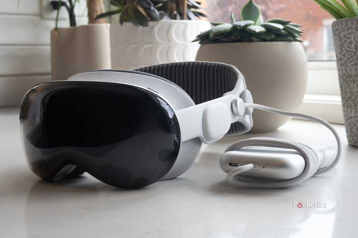Apple's Vision Pro sitting on a table