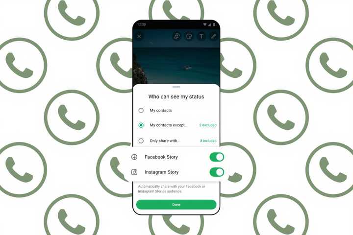 What you'll see in the WhatsApp app once you've added it to Accounts Center.