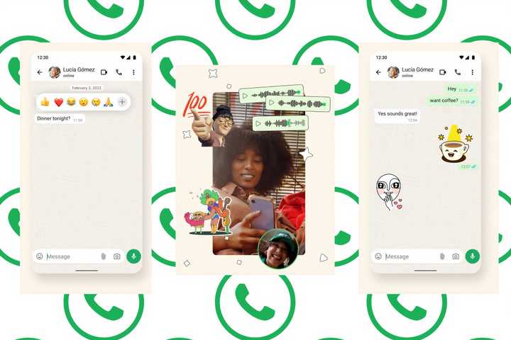 Emoji reactions and stickers in WhatsApp chats.