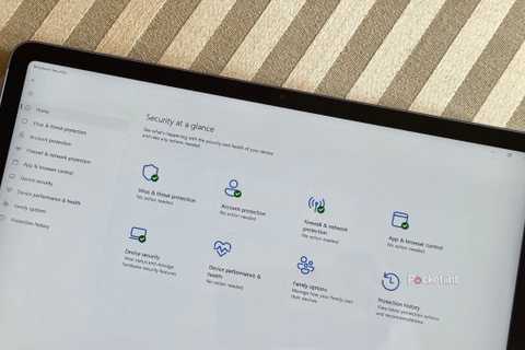 The Windows 11 Security application running on a Surface Pro tablet.