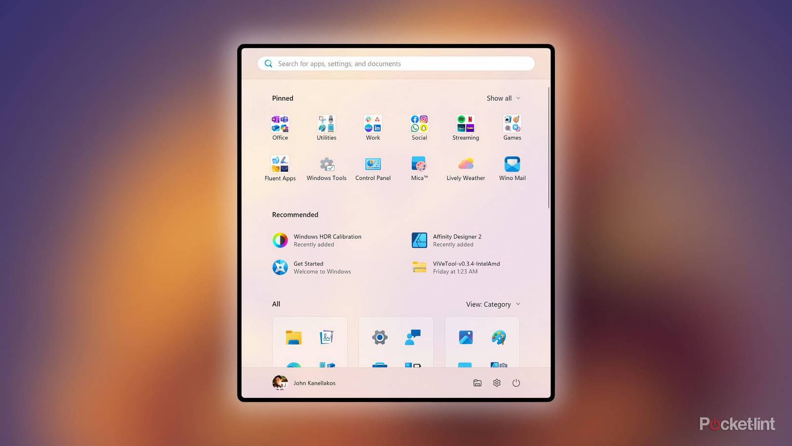 Windows 11 new Start Menu light theme