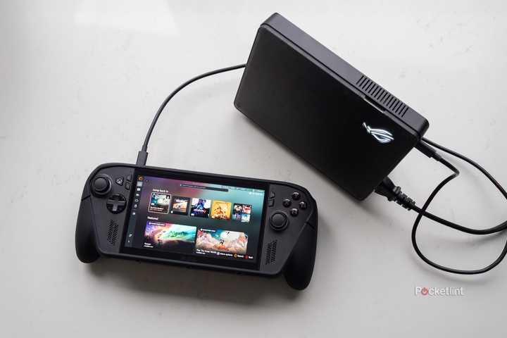 The ROG XG Mobile eGPU sitting beside the ROG Xbox Ally X.