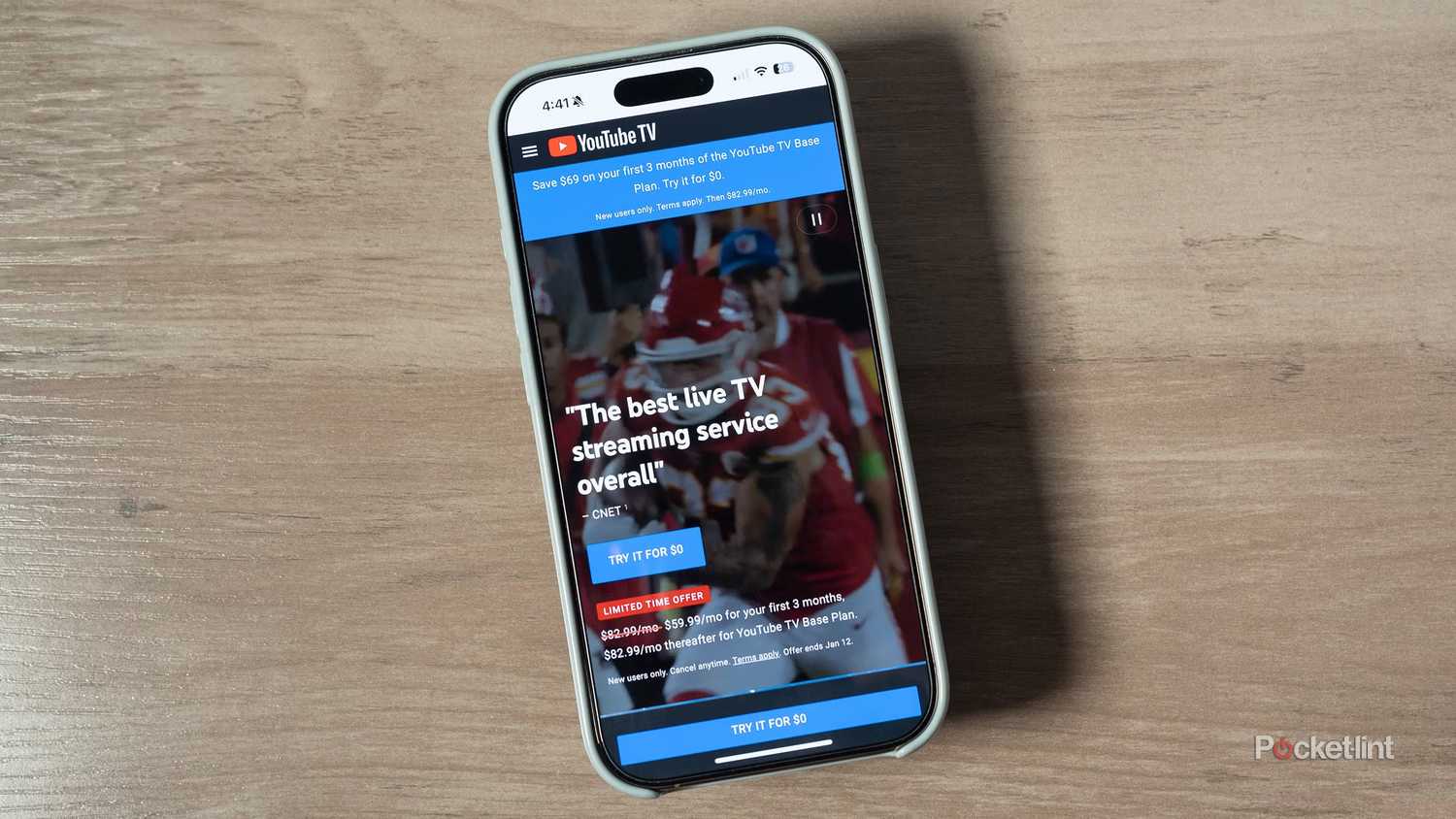 YouTube TV on iPhone.